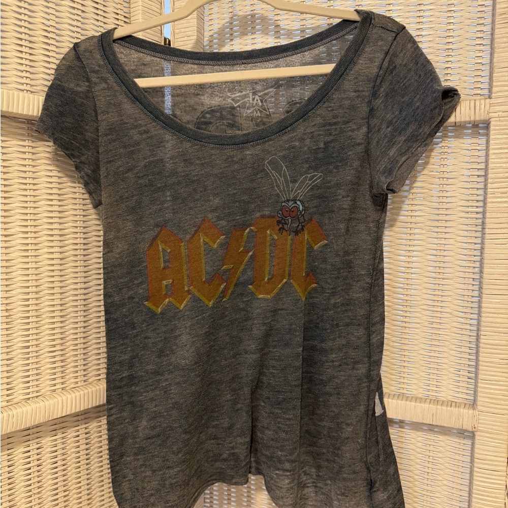 AC/DC Blue Gray Graphic T-Shirt Relaxed Fit